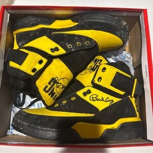 Punchline Black and Yellow High-Top Sneakers